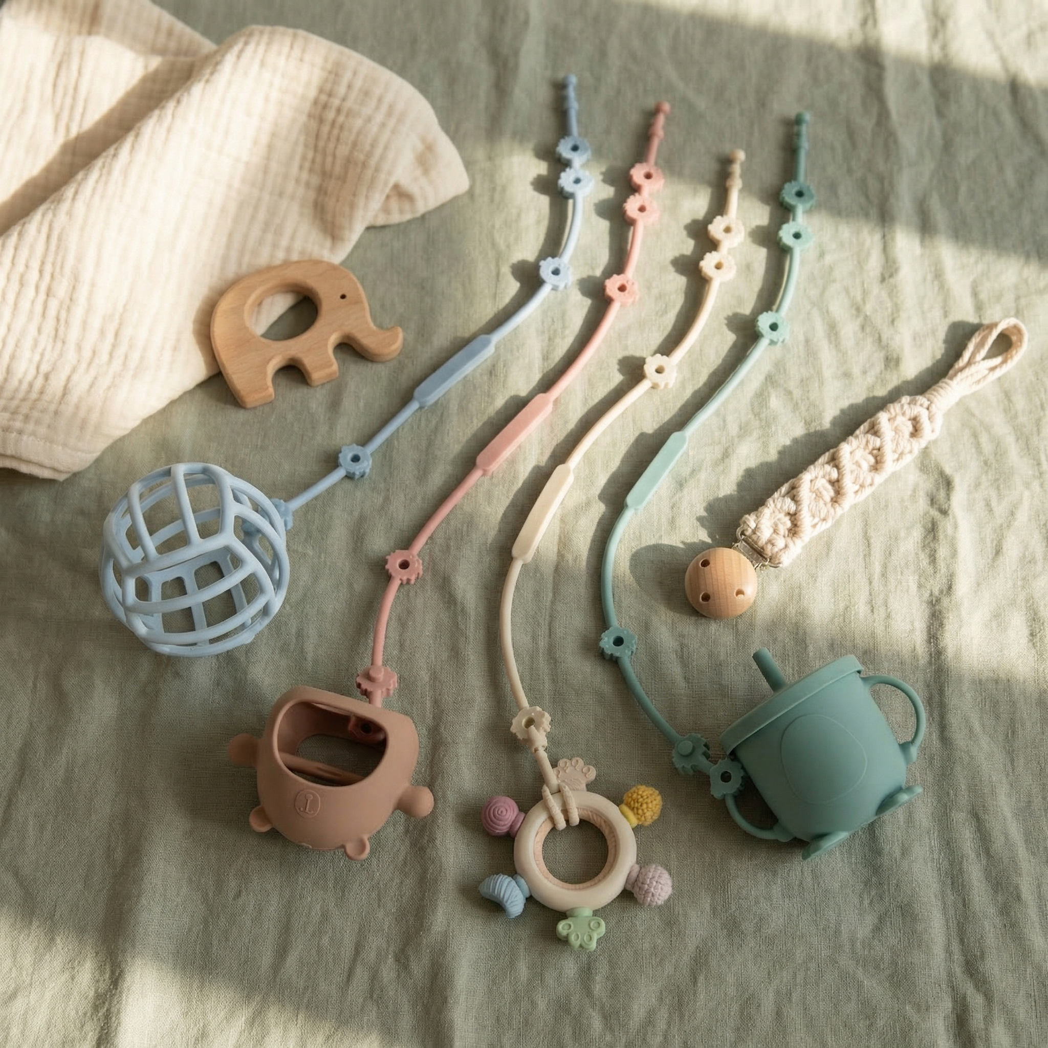 Attache-jouet en silicone L'Atelier Zebulon
