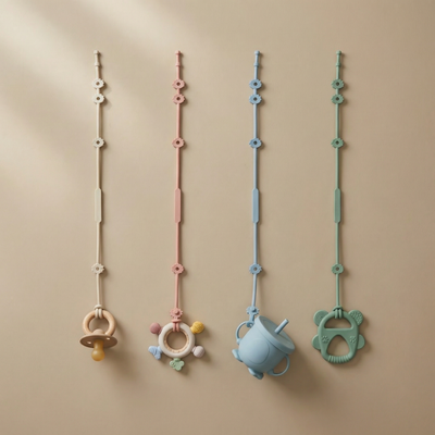 Lot de 4 Attaches-jouet en silicone